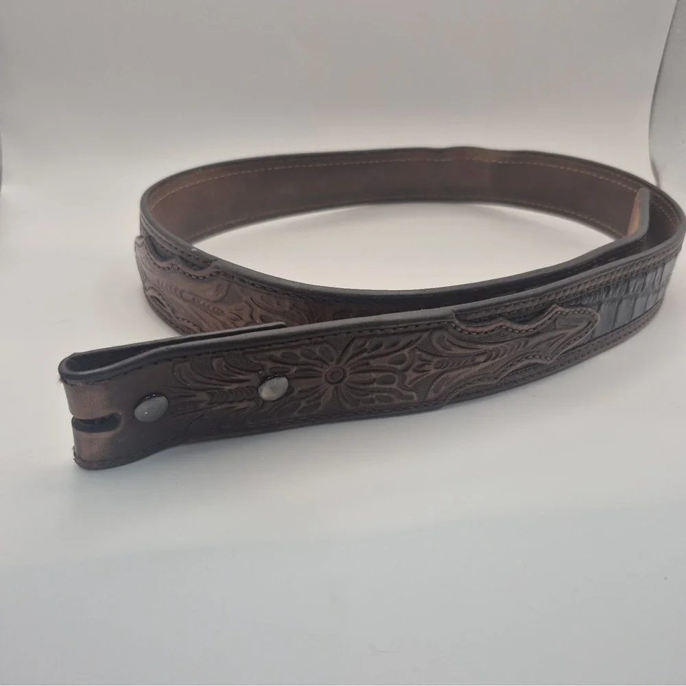 Ariat Leather Belt 32 Croc Print Tooled Leather